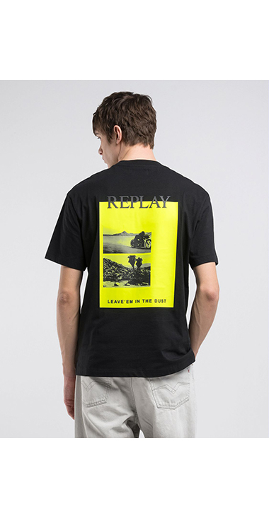 リラックスフィット ベーシックジャ－ジーコットンプリントTシャツ 詳細画像